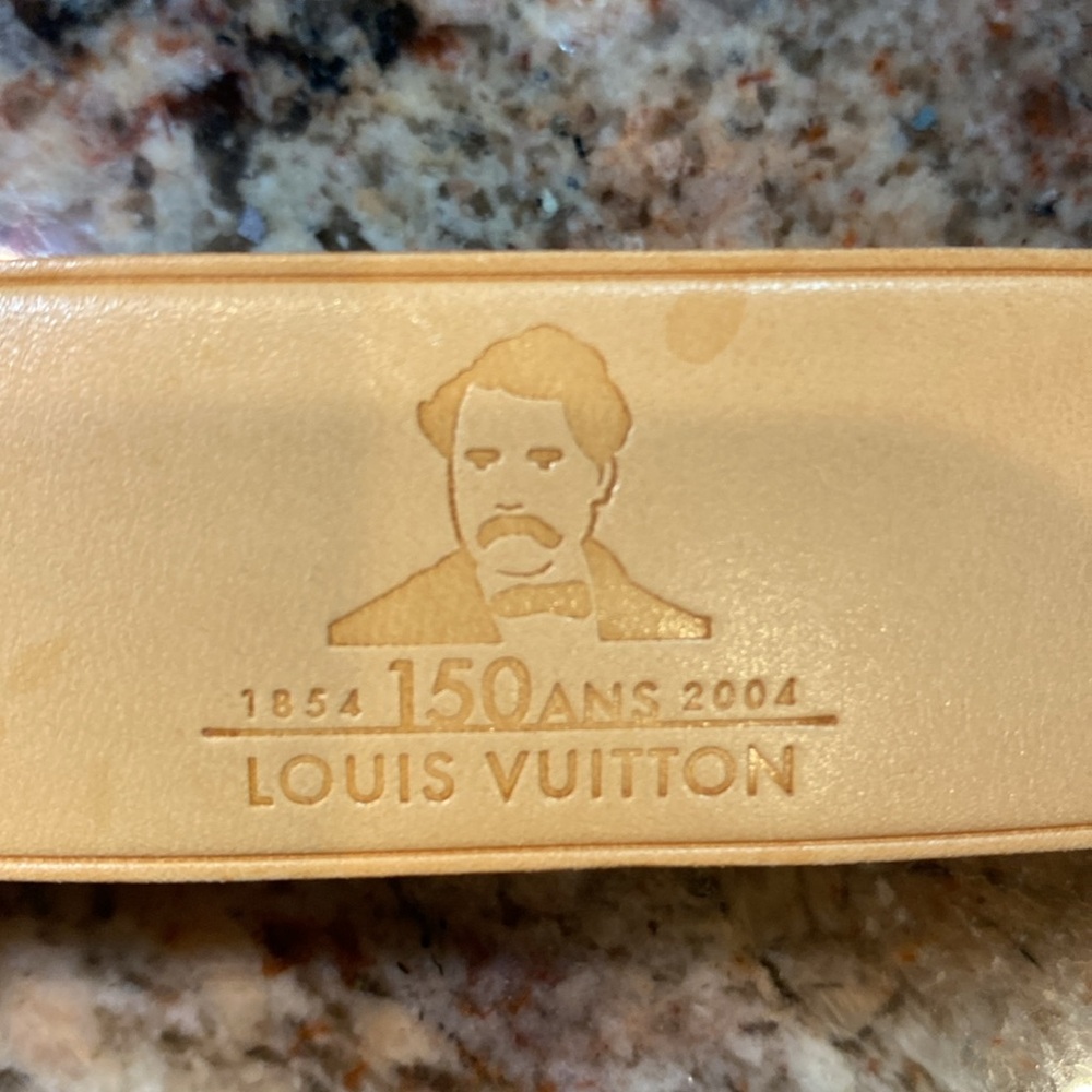 Rare, Louis Vuitton 1854 - 2004 Tan Leather Bracelet, celebrating 150 years, EUC